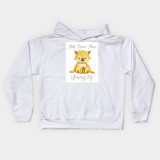 Take your time growing up - Baby Wombat Kids Hoodie by allthumbs